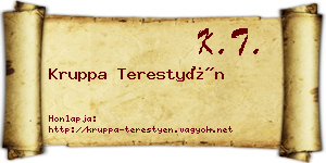 Kruppa Terestyén névjegykártya